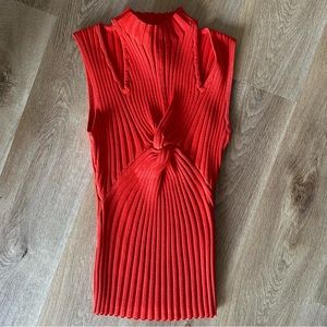 ACLER collins top in rib knit tank top red sz 6